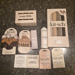 Kitsch Hair Care and Accessory Collection in Brown and Cream